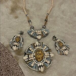 Elegant Beaded Necklace and Earring Set